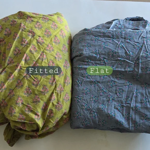 Natural Life Mix And Match Queen Bedsheet Set Green Blue Maia 6pc - Picture 3 of 4